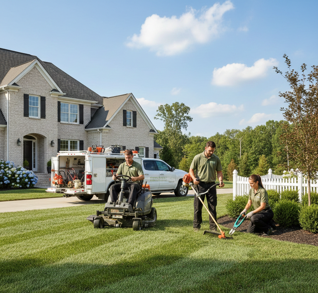 Professional lawn maintenance service